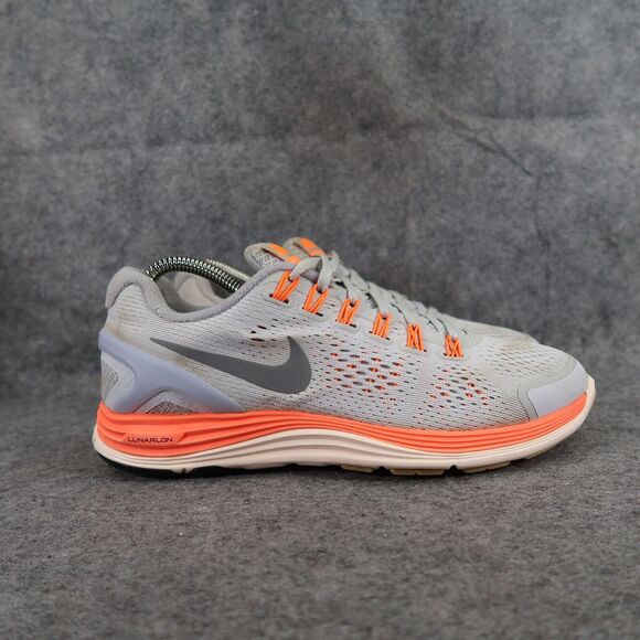 Nike Shoes Womens 7.5 Athletic Trainer Lunarglide 4 Running Sneaker Comfort Grey - Picture 2 of 13